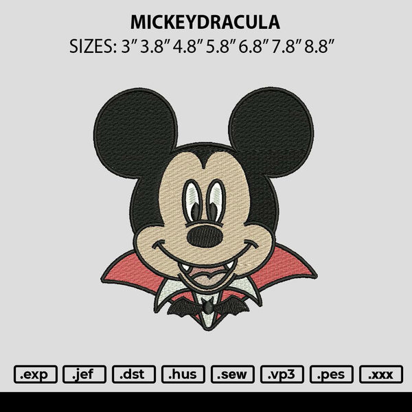 Mickeydracula Embroidery File 6 sizes