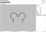 Mickey Ear Embroidery File 6 sizes
