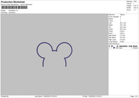 Mickey Ear Embroidery File 6 sizes