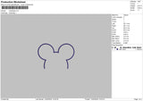 Mickey Ear Embroidery File 6 sizes