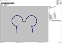 Mickey Ear Embroidery File 6 sizes