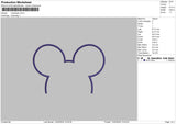 Mickey Ear Embroidery File 6 sizes