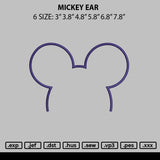 Mickey Ear Embroidery File 6 sizes