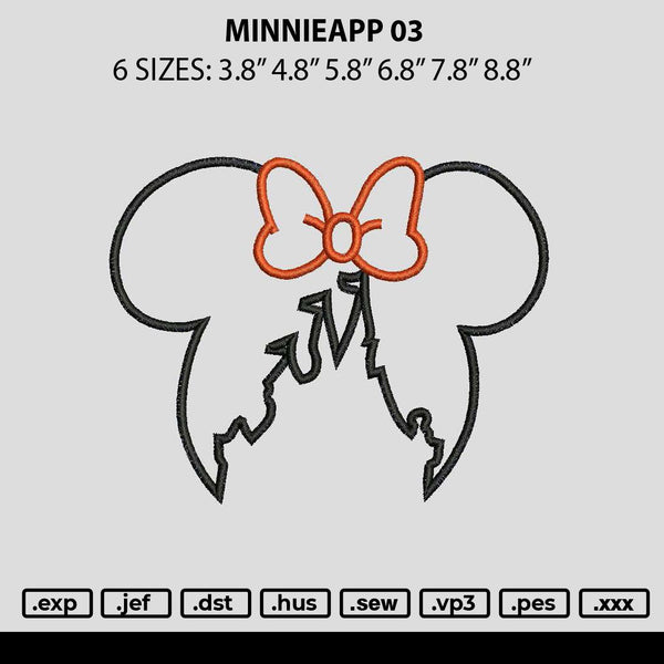 Minnieapp 03 Embroidery File 6 sizes