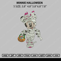 Minnie Halloween Embroidery File 5 sizes