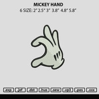 Mickey Hand Embroidery File 6 sizes
