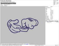Mickey Hands Embroidery File 4 size