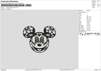 Mickey Head Motif Embroidery File 6 sizes
