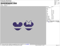 Mickey Minnie Embroidery File 4 size