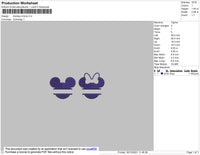 Mickey Minnie Embroidery File 4 size