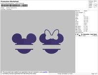 Mickey Minnie Embroidery File 4 size