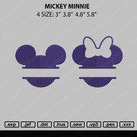 Mickey Minnie Embroidery File 4 size