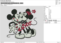 Mickeyminnie Valentine Embroidery File 6 sizes