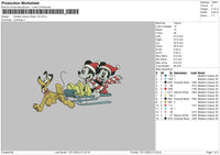 Mickey M Xmas Embroidery File 6 sizes