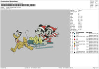 Mickey M Xmas Embroidery File 6 sizes