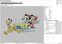 Mickey M Xmas Embroidery File 6 sizes