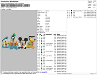 Mickey N Friends Embroidery File 4 size