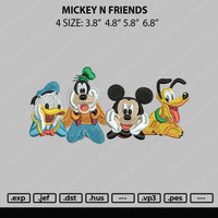 Mickey N Friends Embroidery File 4 size