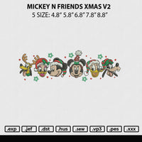 Mickey N Friends Xmas Embroidery File 5 sizes