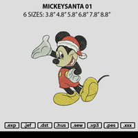 Mickeysanta 01 Embroidery File 6 sizes