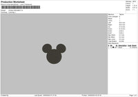 Mickeyflat Embroidery File 6 sizes