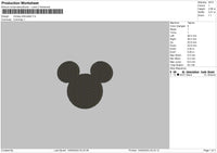 Mickeyflat Embroidery File 6 sizes