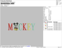 Mickey V2 Embroidery File 7 Size
