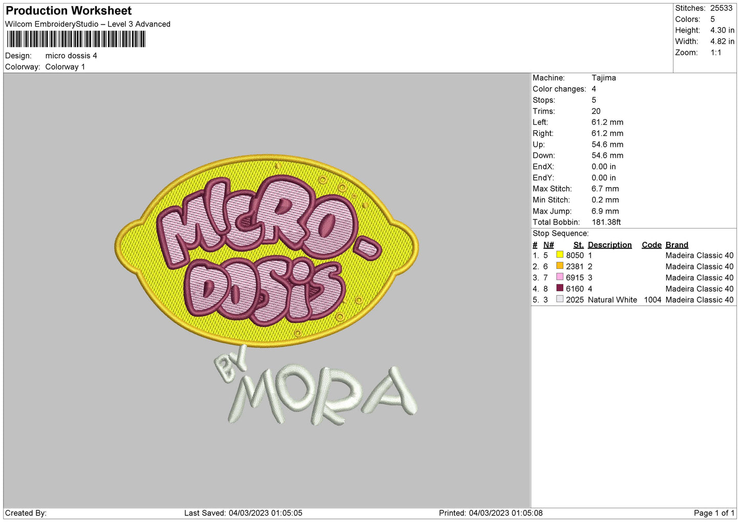 Micro D Embroidery File 6 sizes