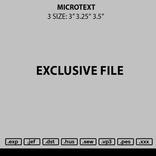 Microtext Embroidery File 6 sizes