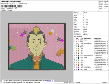 Midnight Embroidery File 4 size