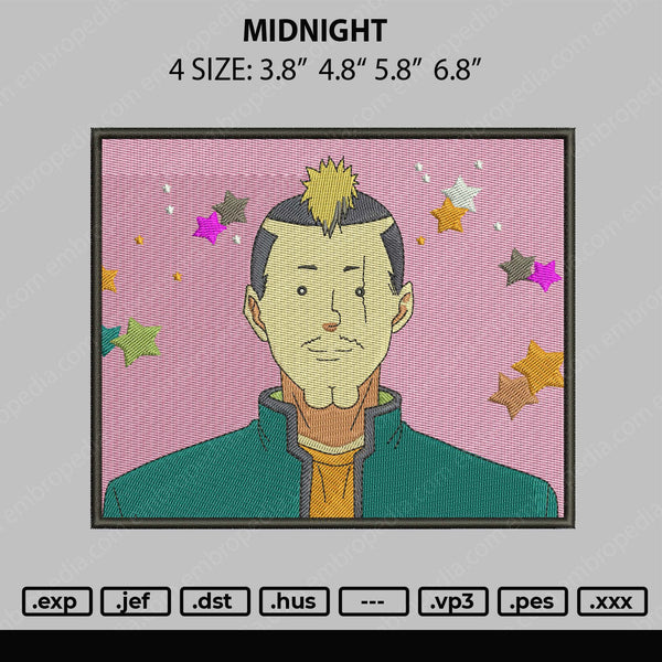 Midnight Embroidery File 4 size