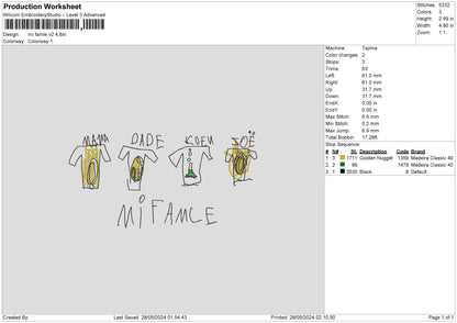 Famltext V2 Embroidery File 6 sizes