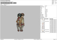 Mikasa Eren Embroidery File 4 size
