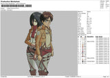 Mikasa Eren Embroidery File 4 size