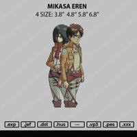 Mikasa Eren Embroidery File 4 size