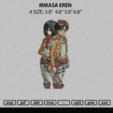 Mikasa Eren Embroidery File 4 size