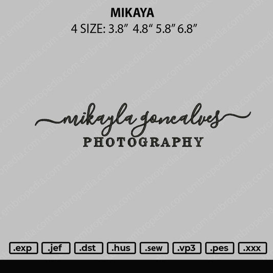 Mikaya Embroidery File 4 sizes