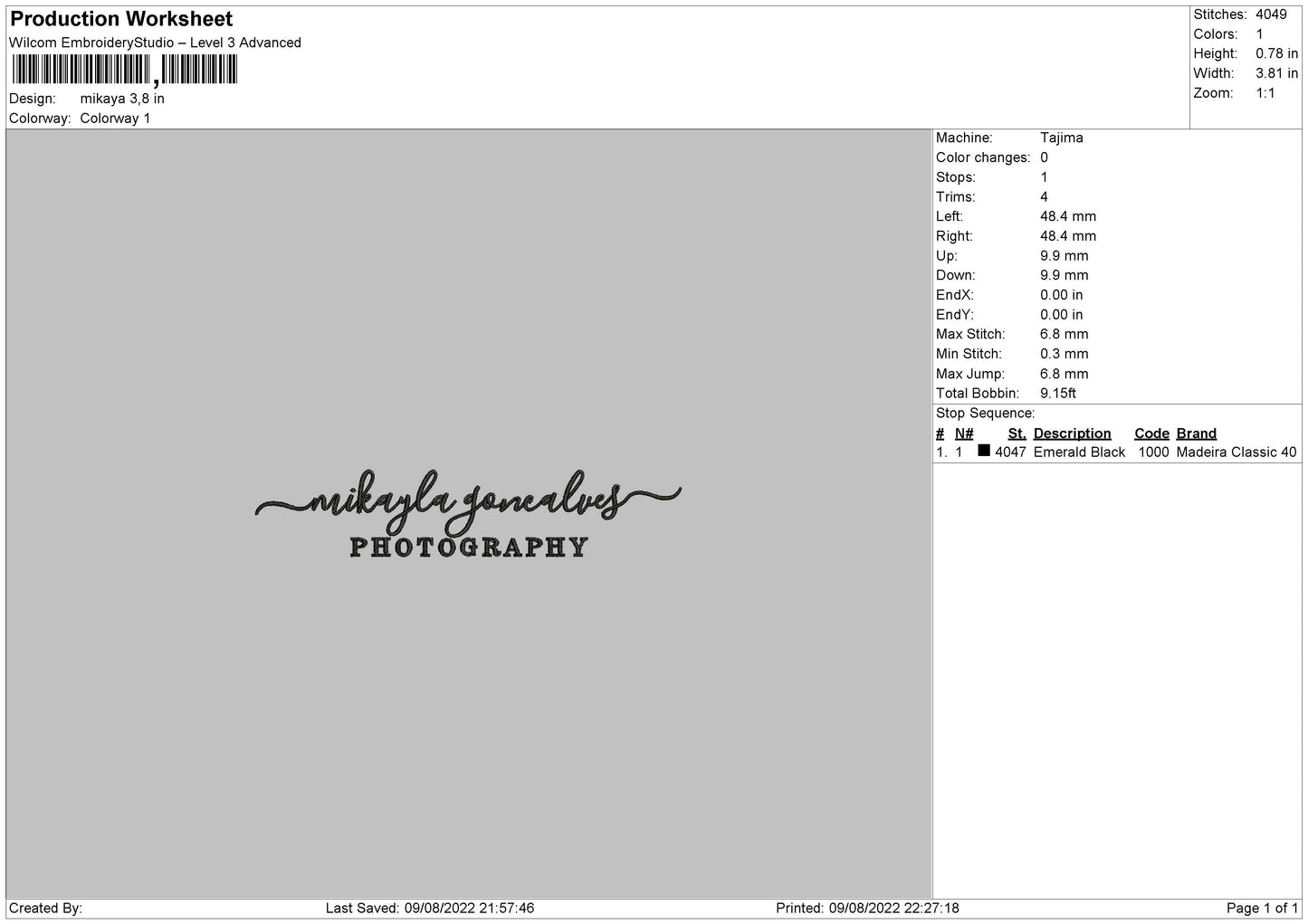 Mikaya Embroidery File 4 sizes