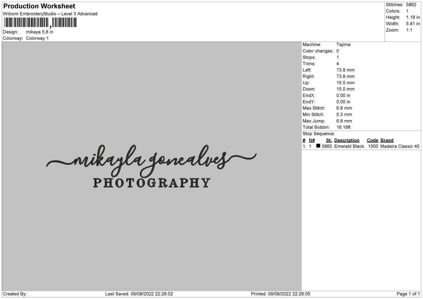 Mikaya Embroidery File 4 sizes