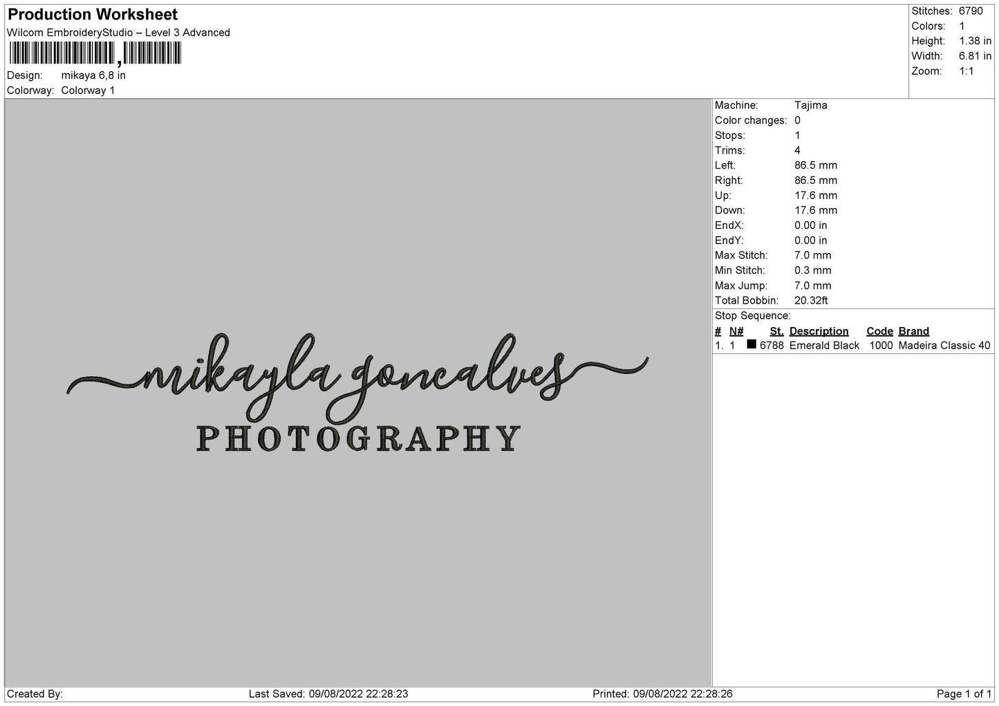 Mikaya Embroidery File 4 sizes