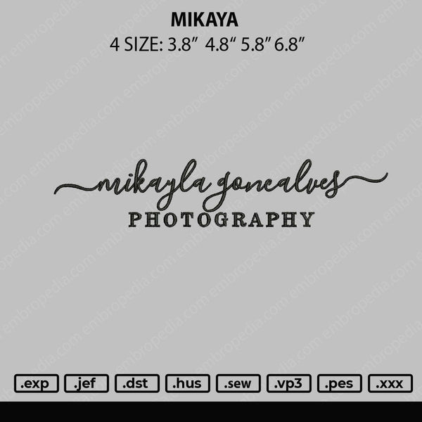 Mikaya Embroidery File 4 sizes