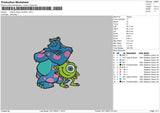 Mike n Sully Monsters Embroidery File 6 sizes