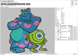 Mike n Sully Monsters Embroidery File 6 sizes