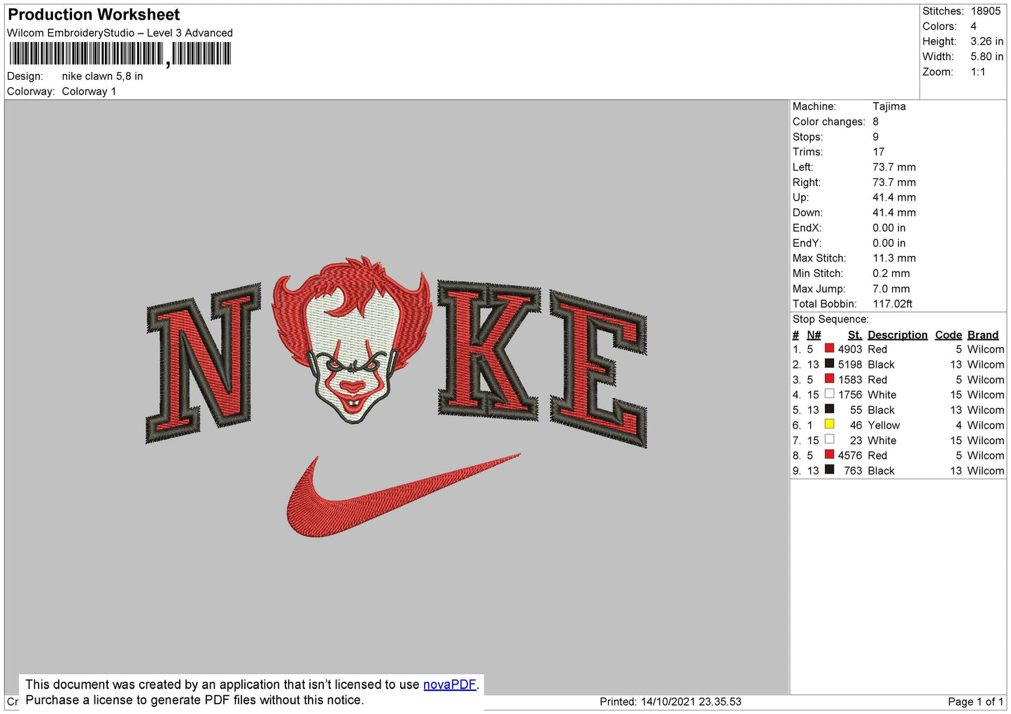 Nike Clawn Embroidery File 4 size