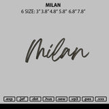 Milan Embroidery File 6 sizes