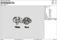 Dogs Head Millienova Embroidery File 6 sizes