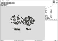 Dogs Head Millienova Embroidery File 6 sizes