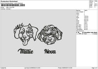 Dogs Head Millienova Embroidery File 6 sizes
