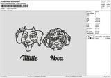 Dogs Head Millienova Embroidery File 6 sizes