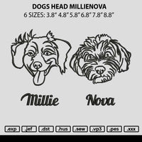 Dogs Head Millienova Embroidery File 6 sizes